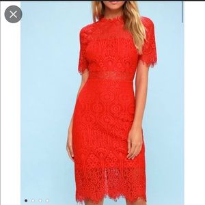 Lulus red lace dress